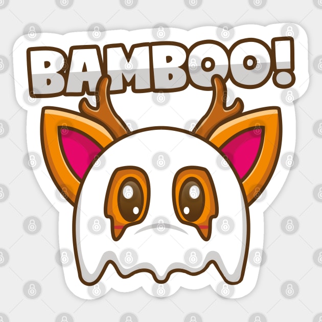 Bambi Boo Ghost Disguise Spooky Bamboo Sticker by voidea